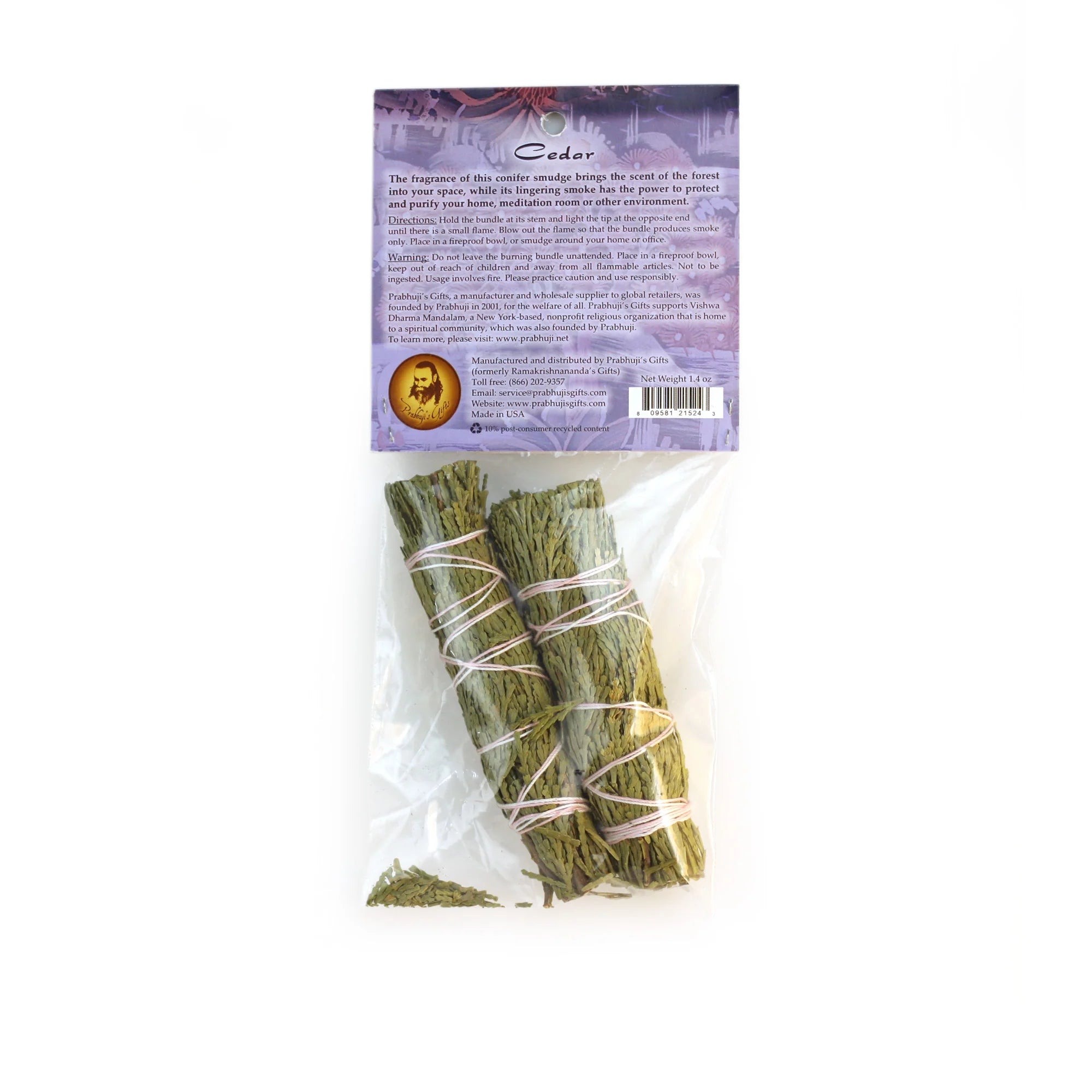 Smudging Herbs - Cedar Smudge Stick - 2 Mini Bundles