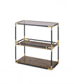 Amelia Black And Gold Mirrored End Table