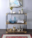 Amelia Black And Gold Mirrored End Table