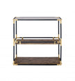 Amelia Black And Gold Mirrored End Table