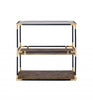 Amelia Black And Gold Mirrored End Table