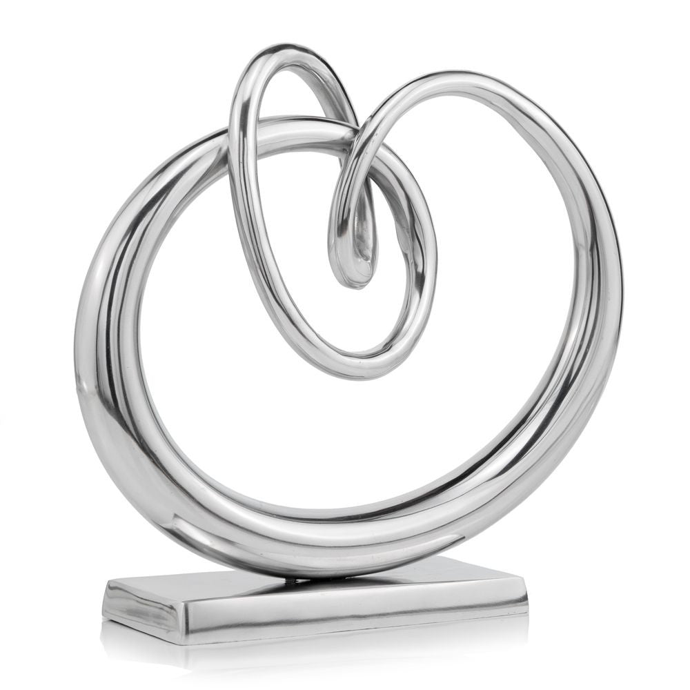 Silver Buff Twisted Knot Sculpture