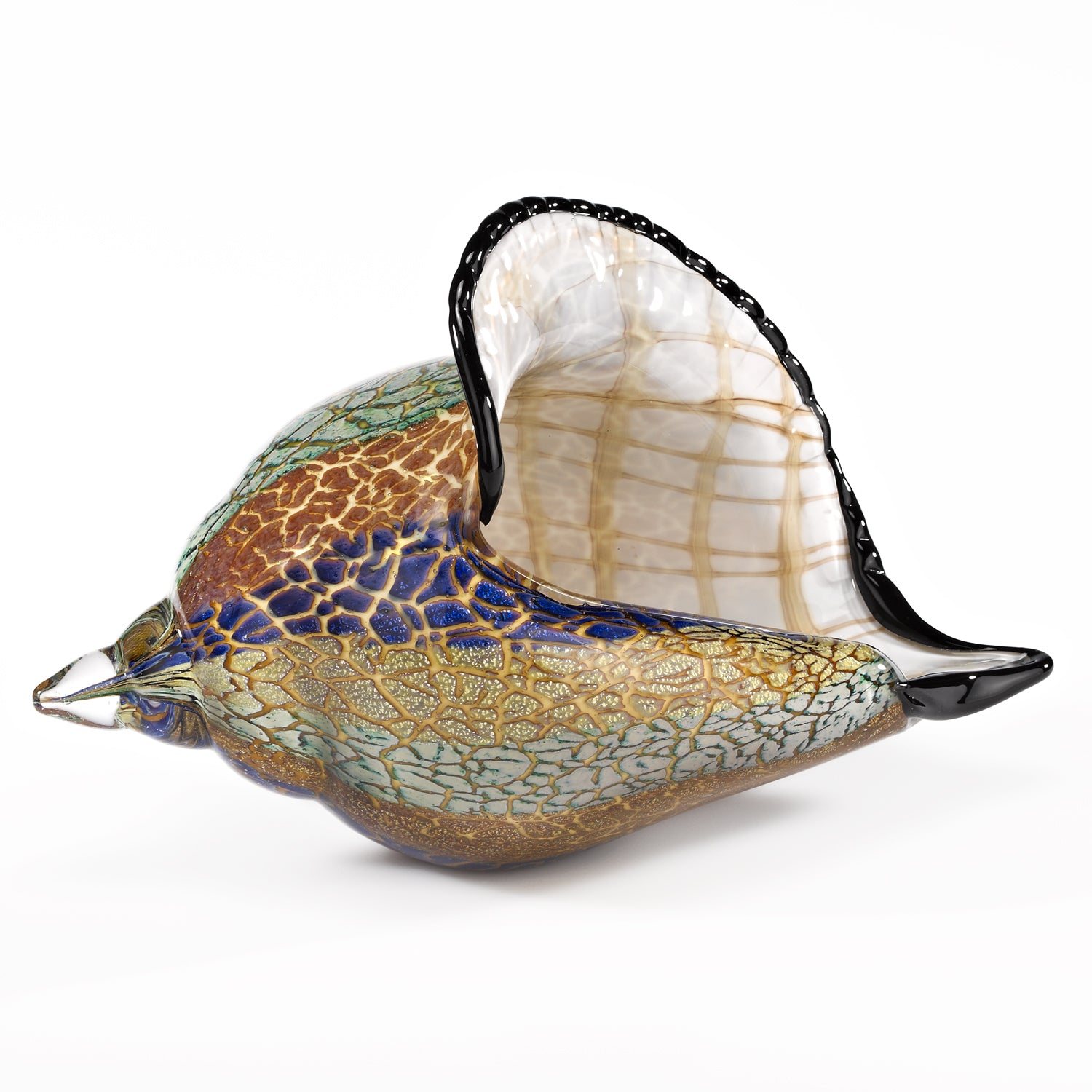 Luminous Tranquility Glass Conch Shell