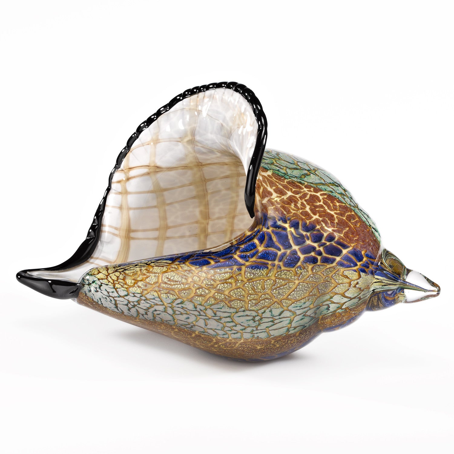 Luminous Tranquility Glass Conch Shell