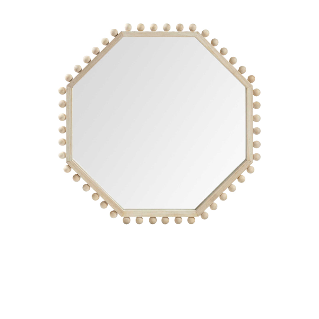 Octagon Wood Frame Wall Mirror