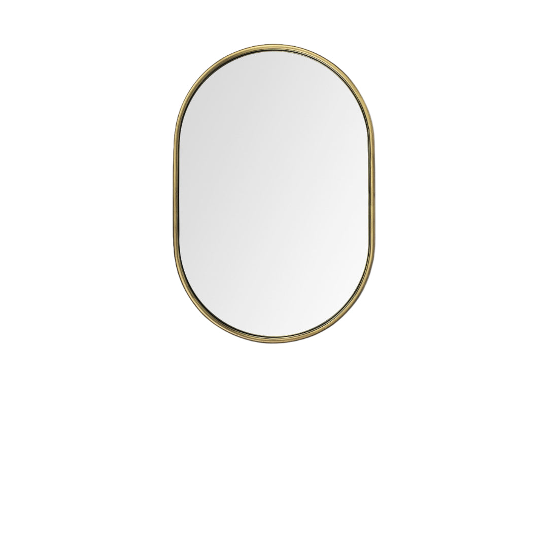 Gold Oval Accent Metal Mirror