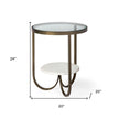 Yvonne Glass End Table with Shelf