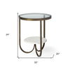 Yvonne Glass End Table with Shelf