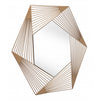 Octagonal Lines Gold Finish Wall Mirror