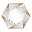 Octagonal Lines Gold Finish Wall Mirror