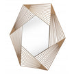 Octagonal Lines Gold Finish Wall Mirror