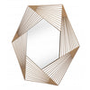 Octagonal Lines Gold Finish Wall Mirror