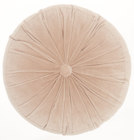 Blush Tufted Round Throw Pillow