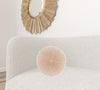 Blush Tufted Round Throw Pillow