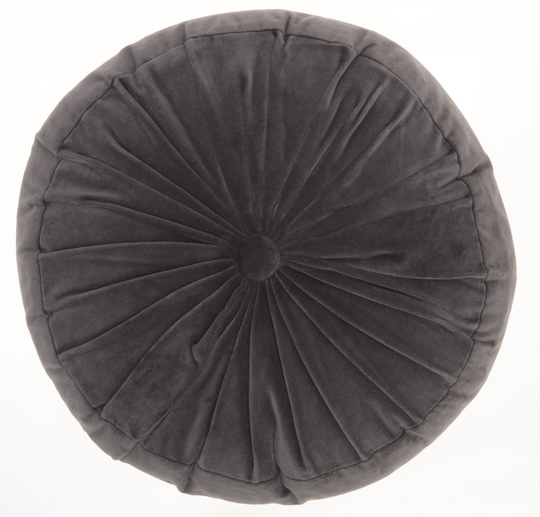 Gray Tufted Round Throw Pillow