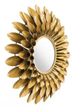 Soleil Gold Round Accent Mirror