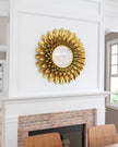 Soleil Gold Round Accent Mirror