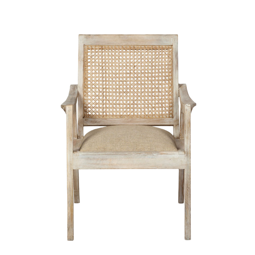 Wooden Chair With Cane Mesh Backrest