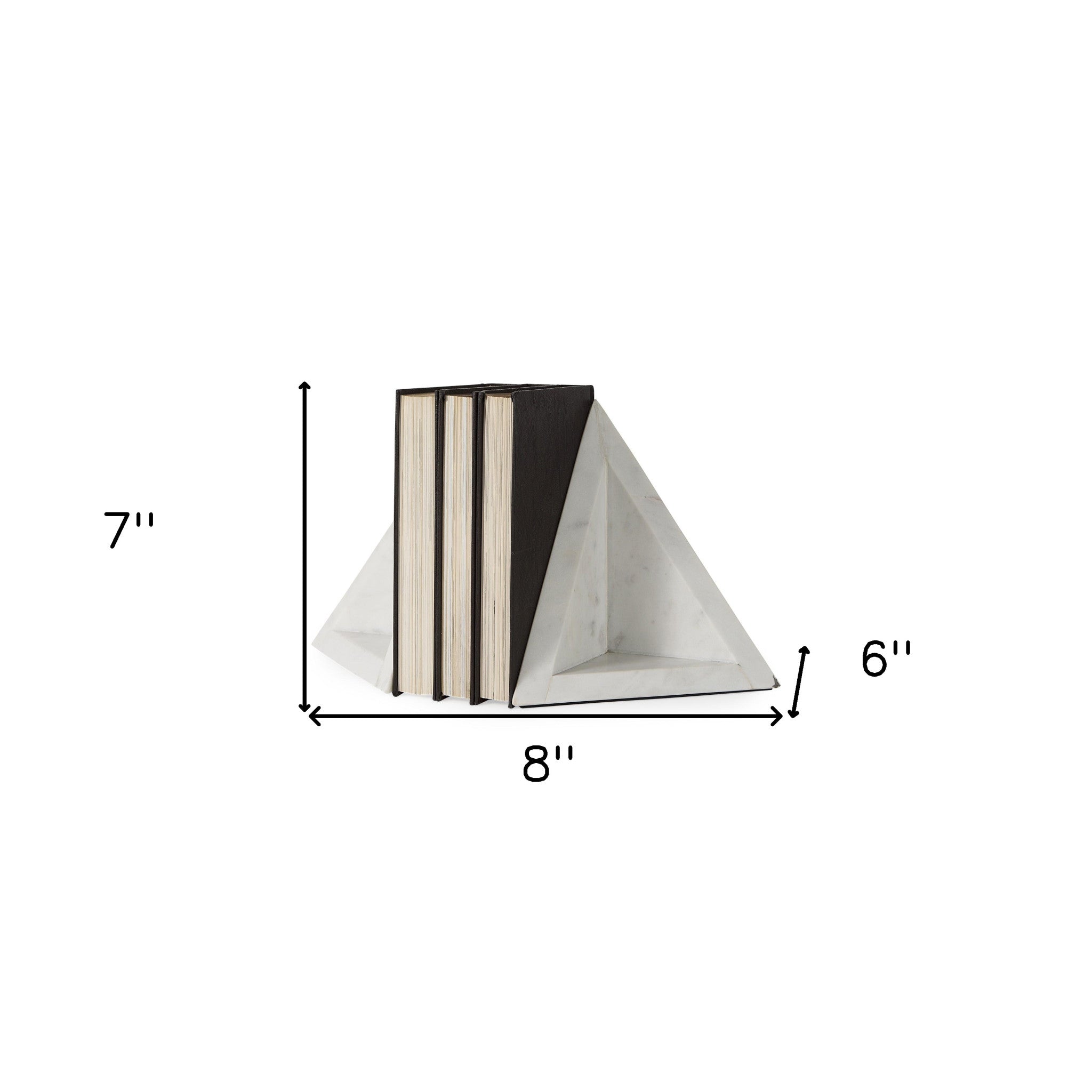 Modern Triangle Marble Bookends