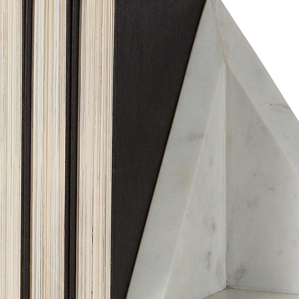 Modern Triangle Marble Bookends