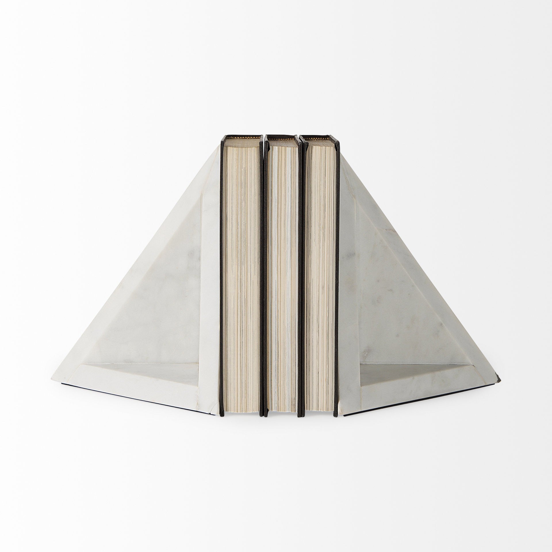 Modern Triangle Marble Bookends