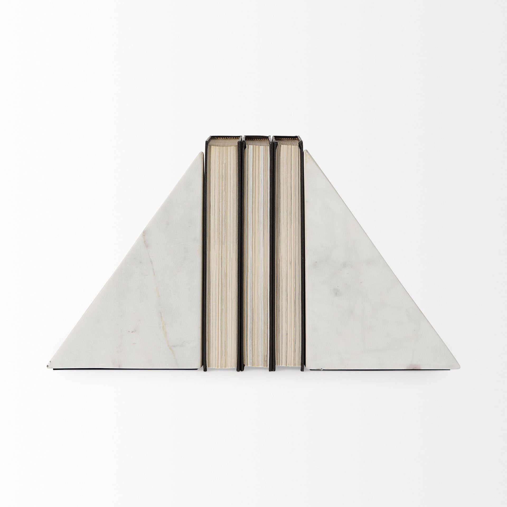 Modern Triangle Marble Bookends