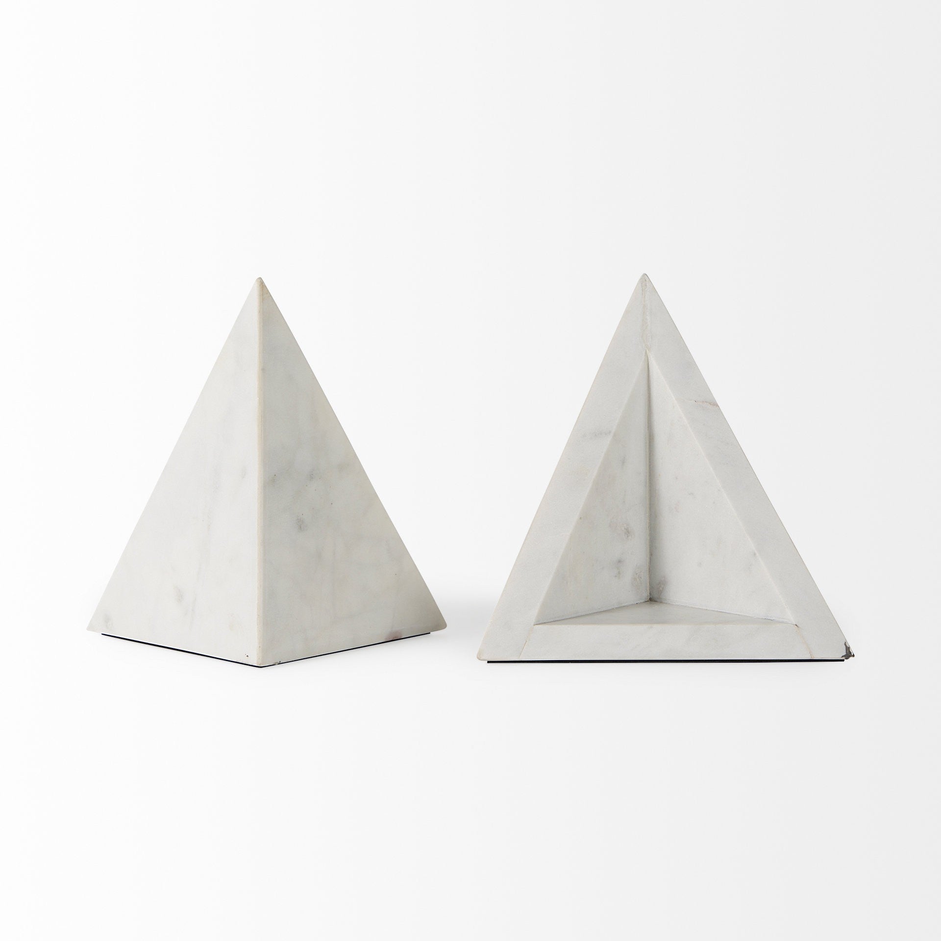 Modern Triangle Marble Bookends