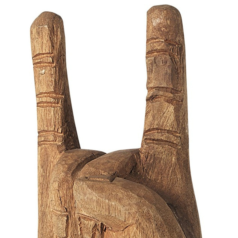 Wooden Rock Sign Hand Sulpture