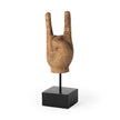 Wooden Rock Sign Hand Sulpture