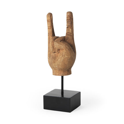 Wooden Rock Sign Hand Sulpture