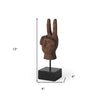 Wooden Peace Sign Hand Sculpture