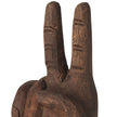 Wooden Peace Sign Hand Sculpture