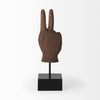 Wooden Peace Sign Hand Sculpture