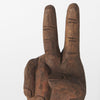 Wooden Peace Sign Hand Sculpture