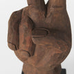 Wooden Peace Sign Hand Sculpture