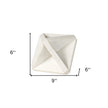 White Marble Geometric Square Sculpture