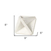 White Marble Geometric Square Sculpture