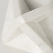 White Marble Geometric Square Sculpture