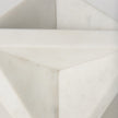 White Marble Geometric Square Sculpture