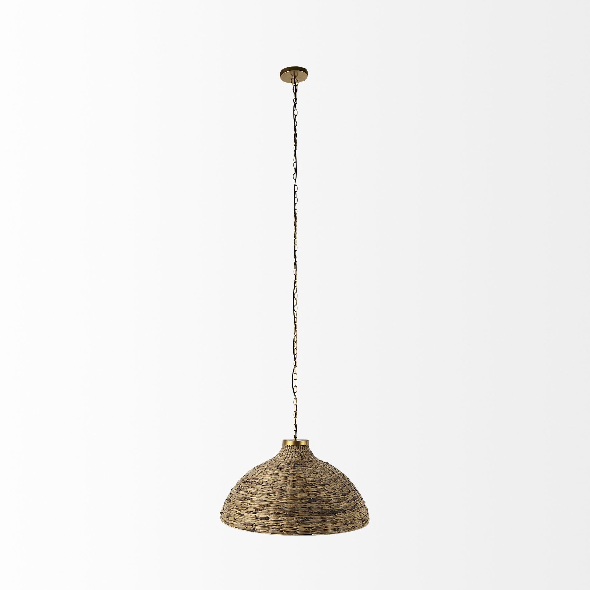 Gilded Wicker Pendant Light