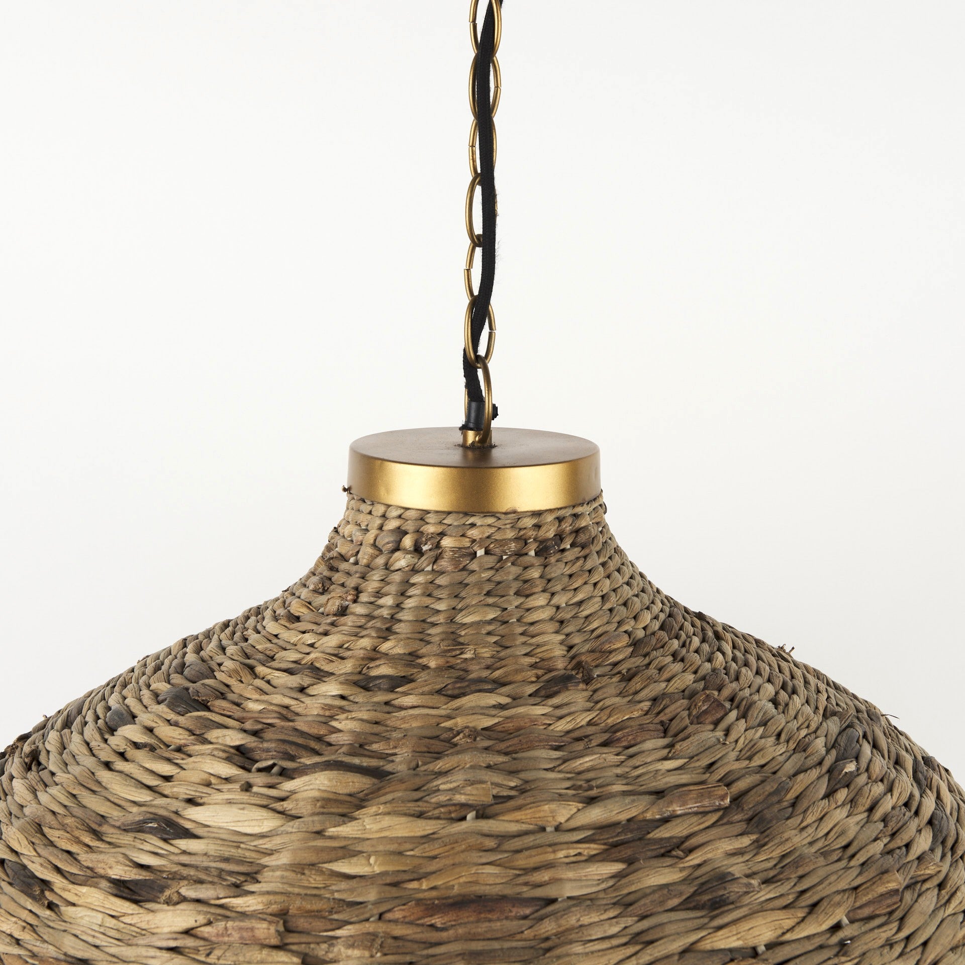 Gilded Wicker Pendant Light