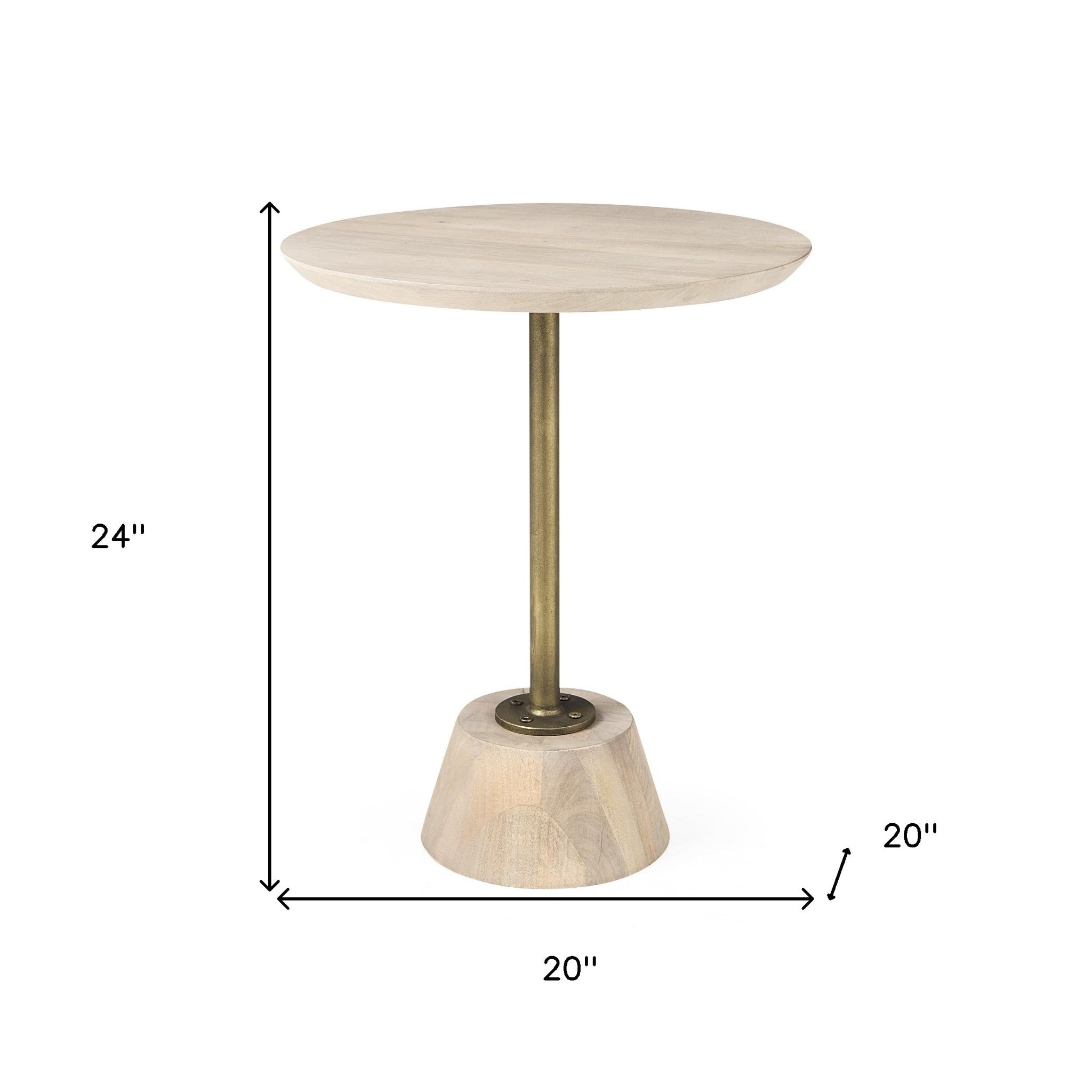 Sheila Pedestal Round Wood End Table