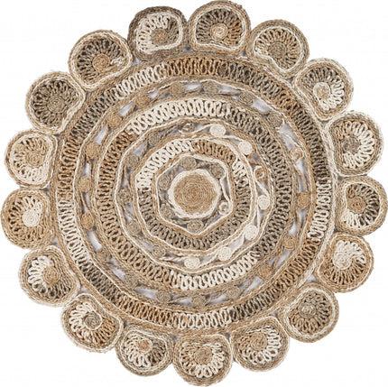 Daisy Geometric Boutique Jute Rug