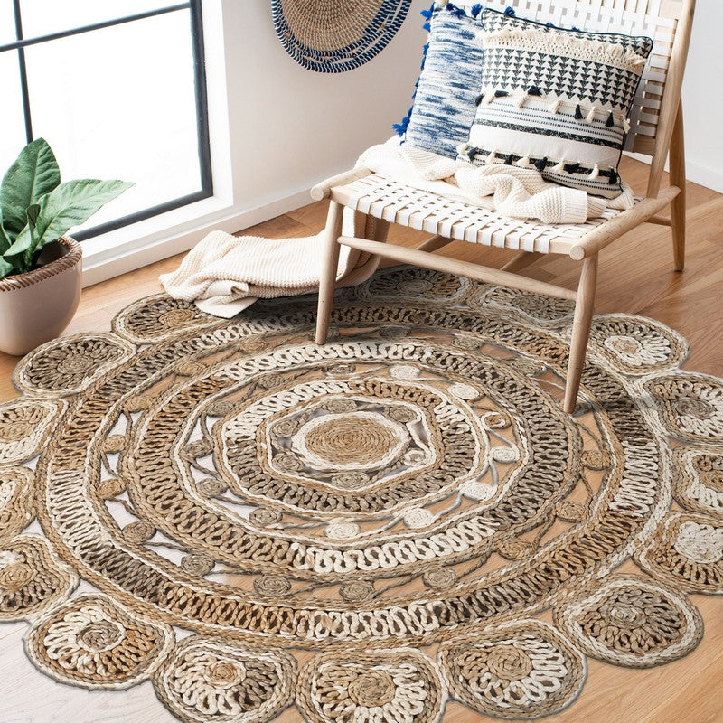 Daisy Geometric Boutique Jute Rug