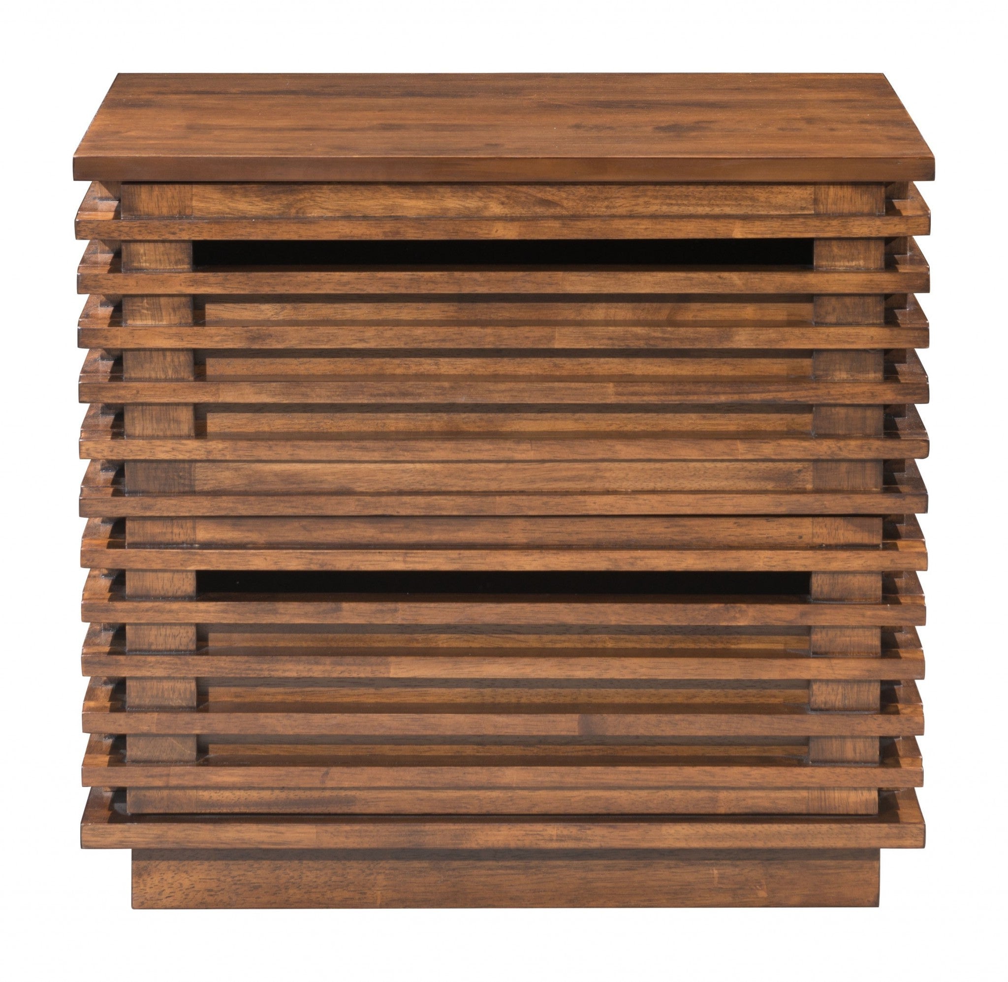 Walnut Modern Slat End Table