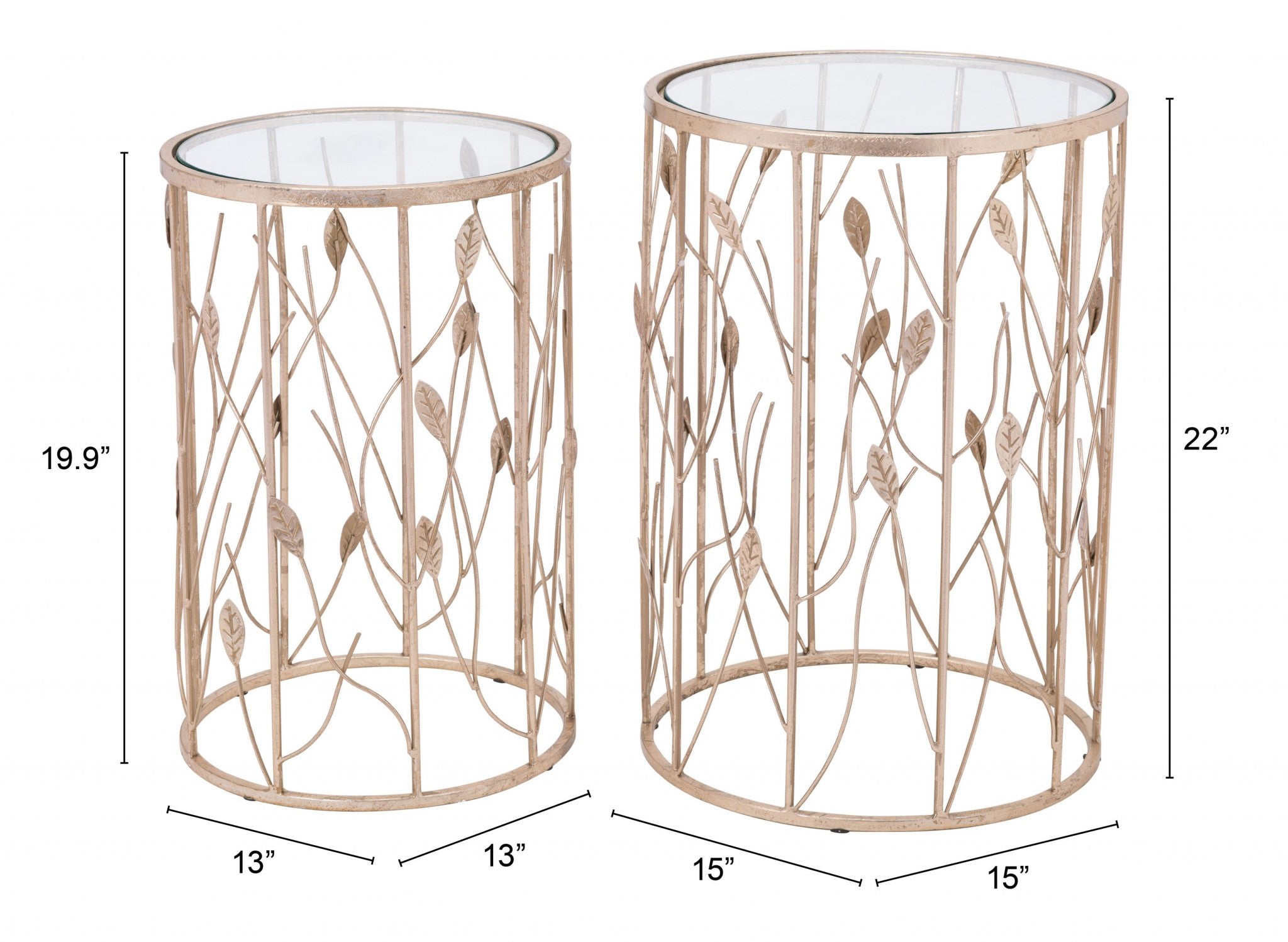 Radiant Leaves Set of Side Tables