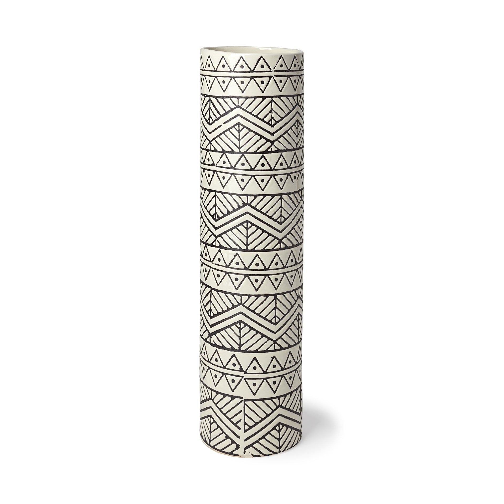 Ivory Splendor Geometric Vase