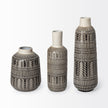 Tribal Chic Embossed Ceramic Vase