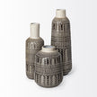 Tribal Chic Embossed Ceramic Vase