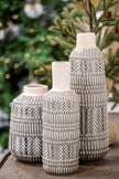 Tribal Chic Embossed Ceramic Vase